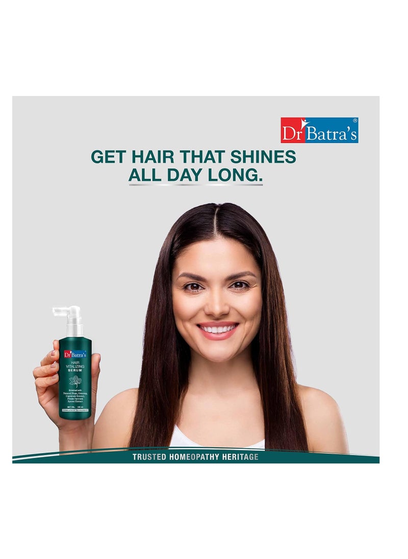 Dr Batra's Hair Vitalizing Serum Enriched with essential vitamins Ginseng Capsicum Reduces Irritability Healthy scalp Radiant look Safe Tricologists recommended 125ml