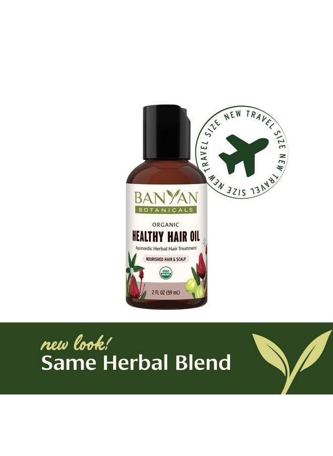 Banyan Botanicals Bhringaraj & Amla Organic Hair Oil - Ayurvedic Scalp & Hair Treatment for Thick, Lustrous Locks - All Hair Types - 2 oz. - Non-GMO, Sustainably Sourced