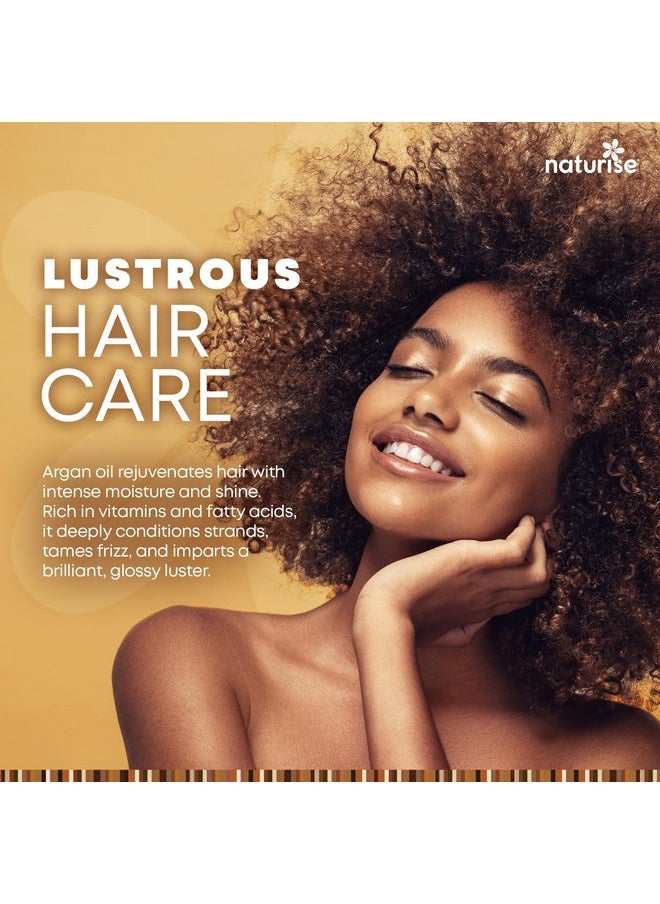 Naturise Organic Argan Oil - Organic Argan Oil Cold Pressed Argan Oil of Morocco - Vegan Non-GMO Gluten Free Argan Oil for Hair Growth and Skin Moisture - 100% Pure Moroccan Oil Hair Oil (1 fl. oz.)