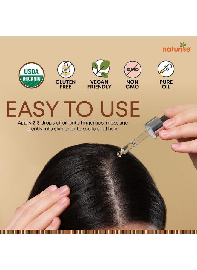 Naturise Organic Argan Oil - Organic Argan Oil Cold Pressed Argan Oil of Morocco - Vegan Non-GMO Gluten Free Argan Oil for Hair Growth and Skin Moisture - 100% Pure Moroccan Oil Hair Oil (1 fl. oz.)