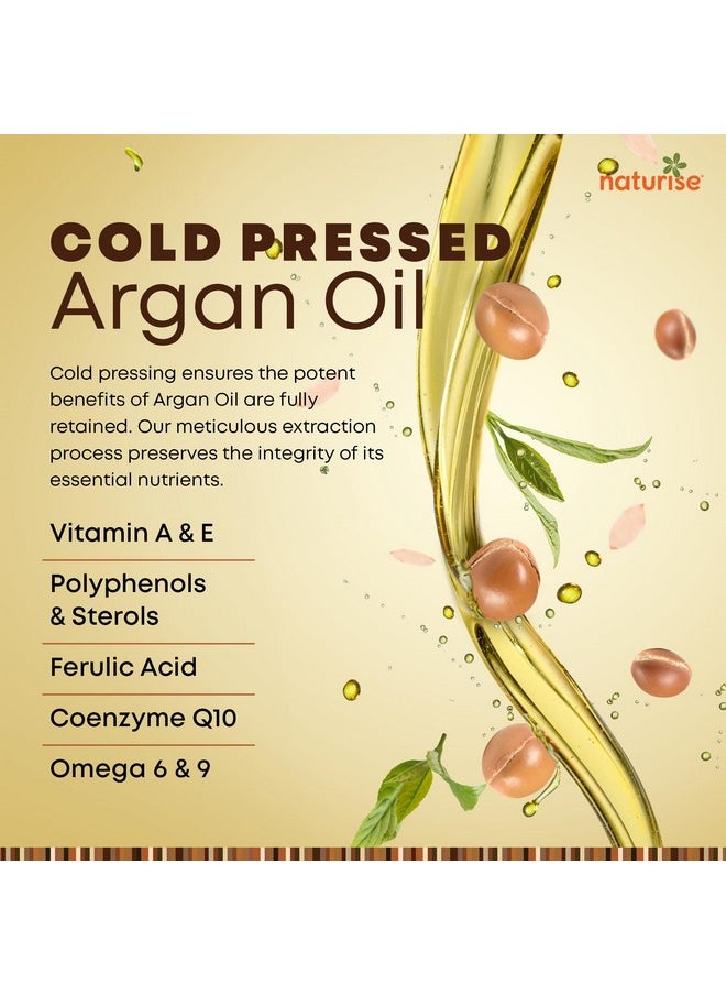 Naturise Organic Argan Oil - Organic Argan Oil Cold Pressed Argan Oil of Morocco - Vegan Non-GMO Gluten Free Argan Oil for Hair Growth and Skin Moisture - 100% Pure Moroccan Oil Hair Oil (1 fl. oz.)