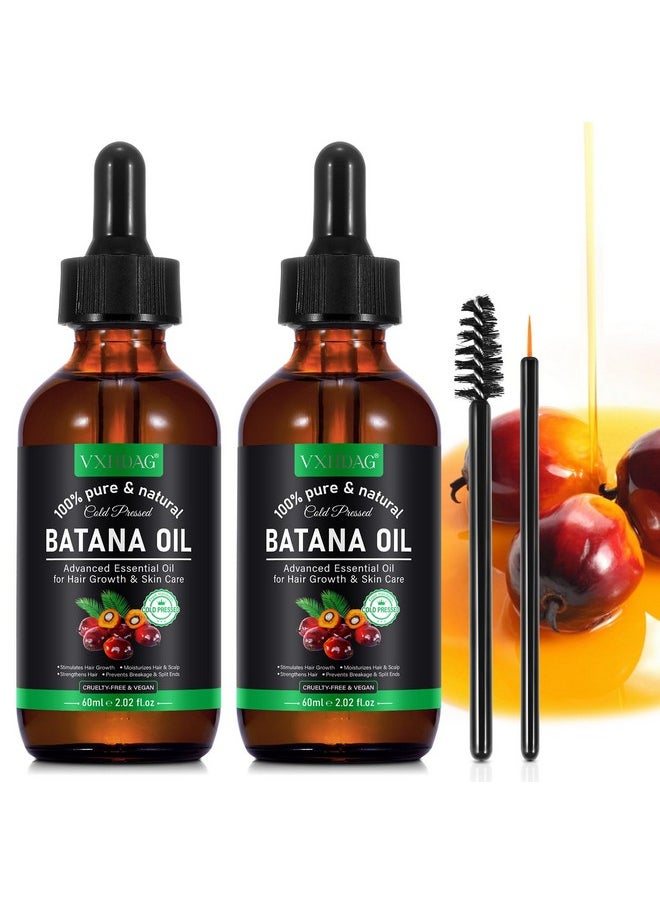 VXHDAG Batana Oil - Pure & Natural Hair Growth Oil from Honduras, Eliminates Split Ends, Enhances Radiance for All Hair & Skin Types, 4.04 fl oz (pack of 2)