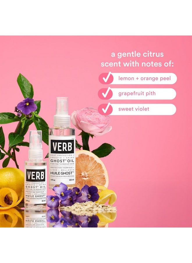 VERB Ghost Oil, 4 fl oz- Weightless Hair Oil for Fine to Medium Hair - Smooths Frizz, Adds Shine - No Parabens or Gluten & Free of Harmful Sulfates