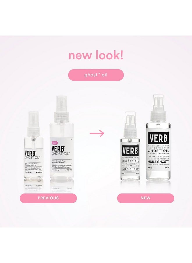 VERB Ghost Oil, 4 fl oz- Weightless Hair Oil for Fine to Medium Hair - Smooths Frizz, Adds Shine - No Parabens or Gluten & Free of Harmful Sulfates
