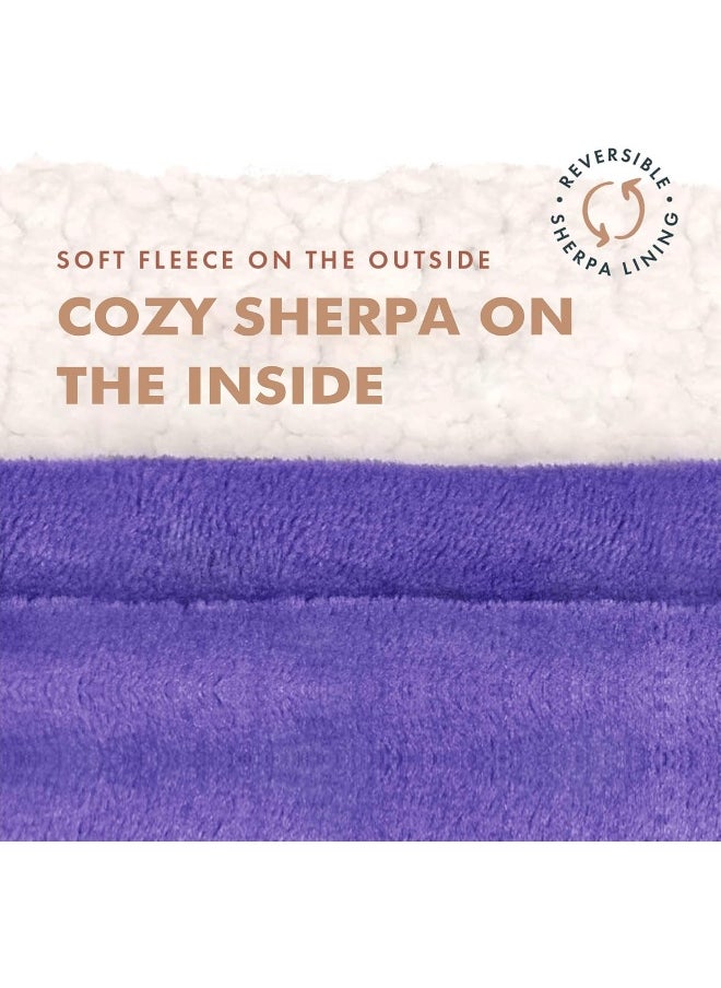 Tirrinia Blanket Sweatshirt, Super Soft Warm Comfortable Sherpa Hoodie with Giant Pocket, for Adults, Kids, Boys, Girls, Reversible, Hood, Oversized One Size Purple