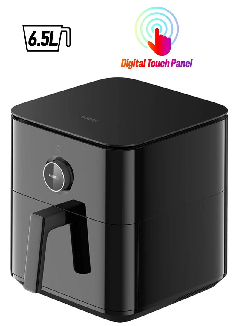 Mi Smart Air Fryer 6.5L, 100 Recipes OLED Display Adjustable Temperature 40°C - 220°C Even Cooking 360° Global version 6.5 L 1800 W MAF10 Black