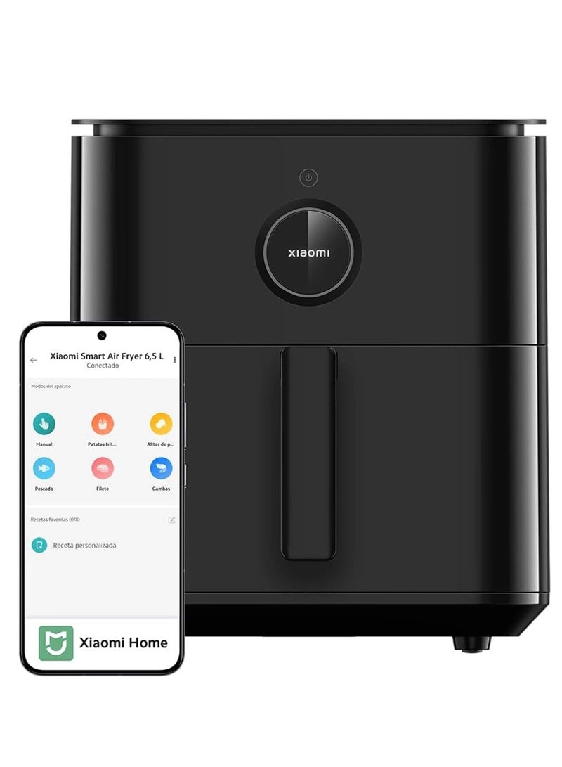 Mi Smart Air Fryer 6.5L, 100 Recipes OLED Display Adjustable Temperature 40°C - 220°C Even Cooking 360° Global version 6.5 L 1800 W MAF10 Black