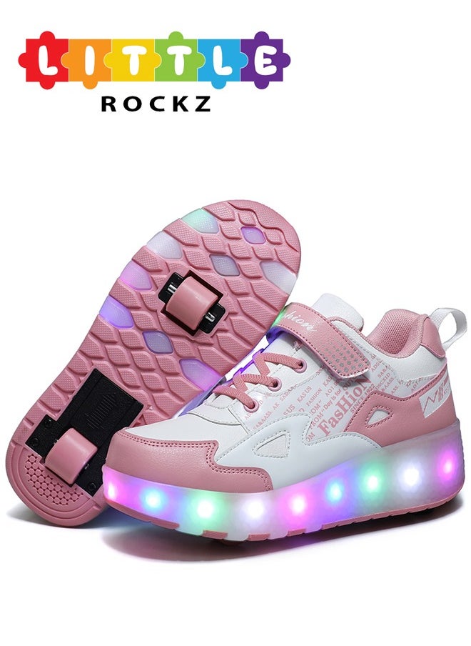 LED Flash Light Fashion Shiny Sneaker Skate Heelys Shoes With Wheels And Lightning Sole
