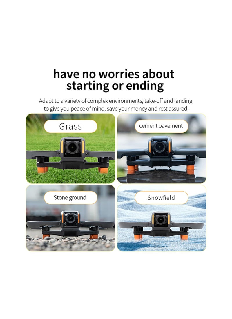 6pcs Avata 2 Landing Gear Protector Silicone Foot Pads, Protective Cover Extended Landing Leg Kit Compatible for DJI Avata 2 Accessories, Protection Propellers Mounts（orange）