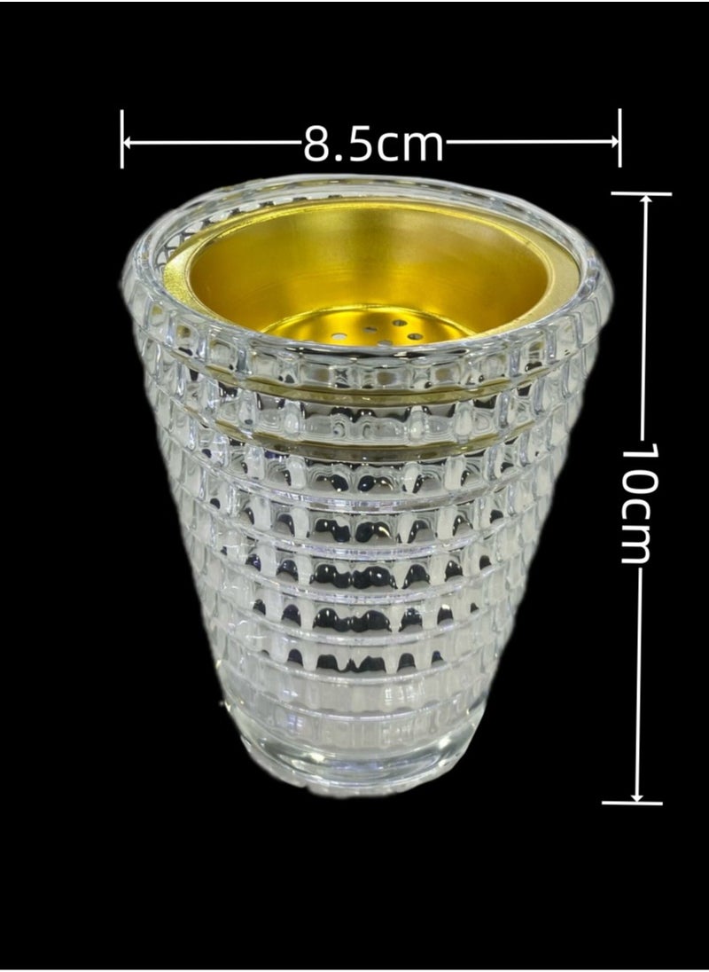 Crystal Finished Madkhan Bakhoor with Incense Burner Clear 10cm