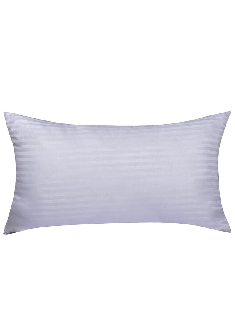 Stripe Hotel Syle Bed Pillow Cotton White 50X90cm Made in Uae