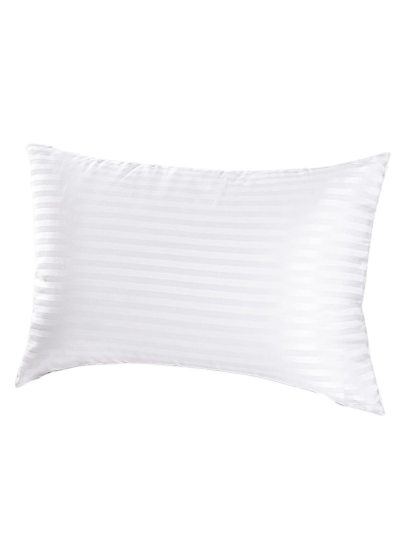 Bed Pillow Cotton Stripe White 50X90cm Made in Uae