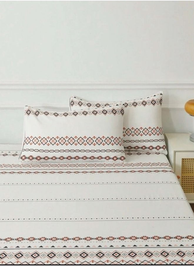 4 Pieces Bedsheet Set Boho Design.