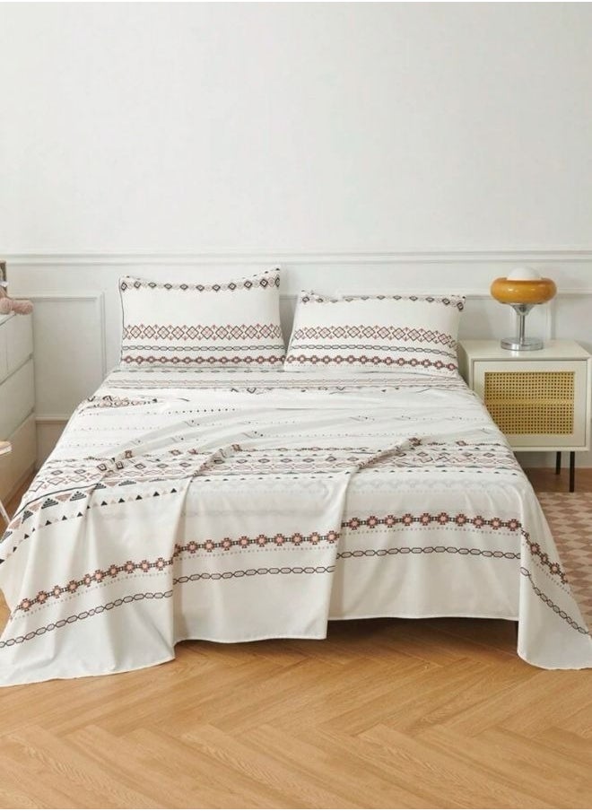 4 Pieces Bedsheet Set Boho Design.