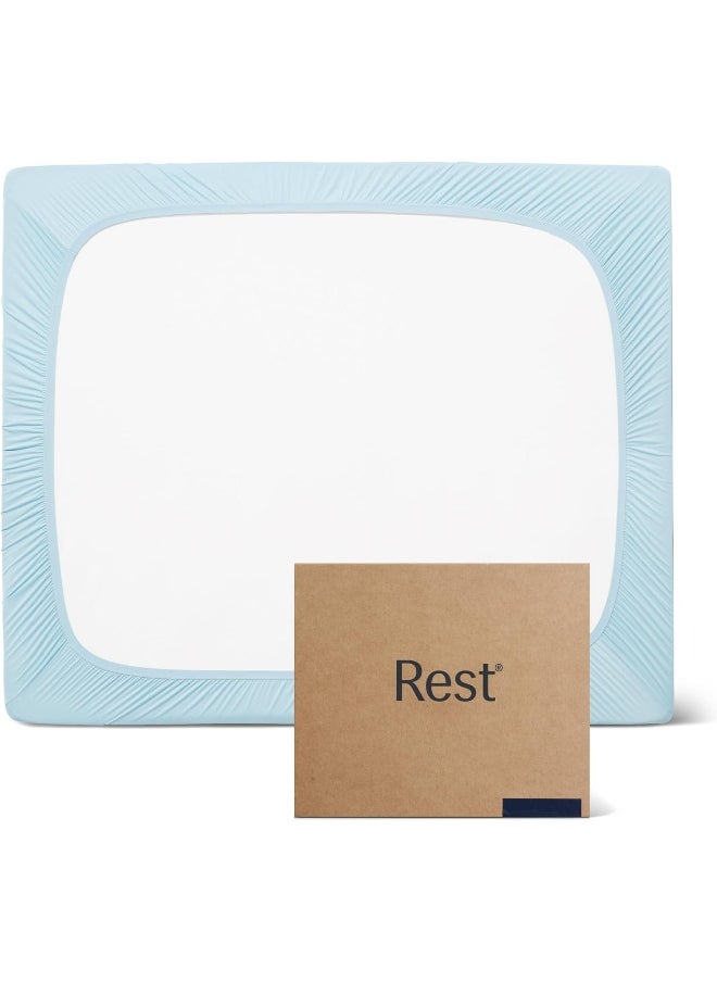 REST® Evercool®+ Fitted Sheet, King Size, Light Blue, 15
