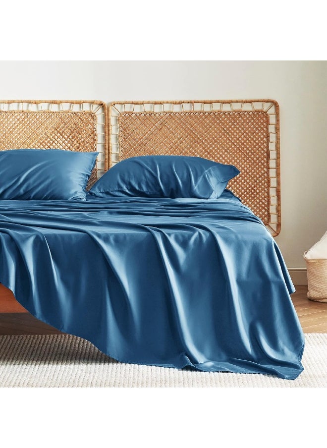 Bedsure King Size Sheet Set, Cooling Sheets King, Rayon Derived from Bamboo, Deep Pocket Up to 16
