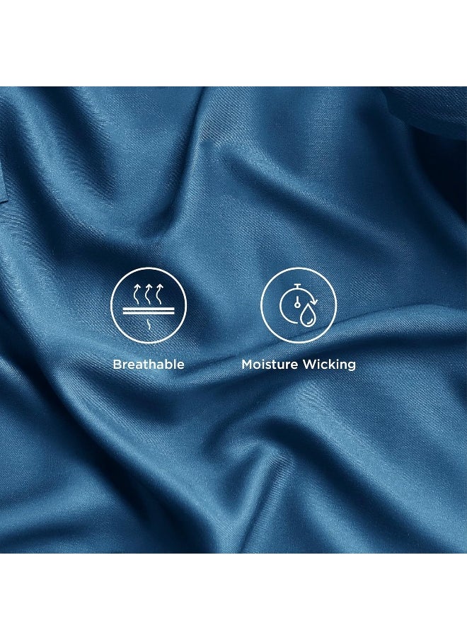 Bedsure King Size Sheet Set, Cooling Sheets King, Rayon Derived from Bamboo, Deep Pocket Up to 16