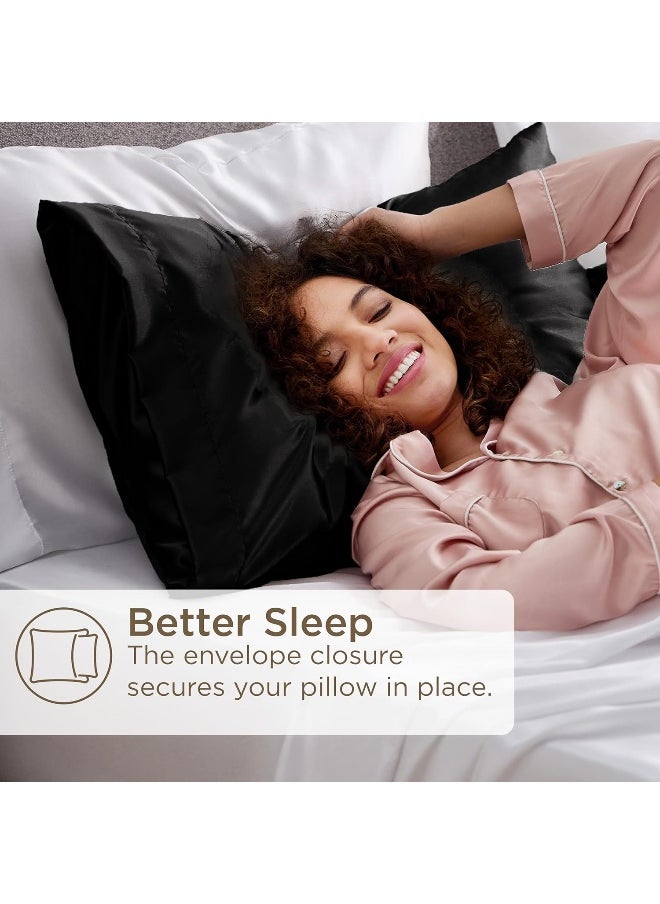 Bedsure - Satin Pillowcase for Hair and Skin, 2 Pack, Standard Size (20