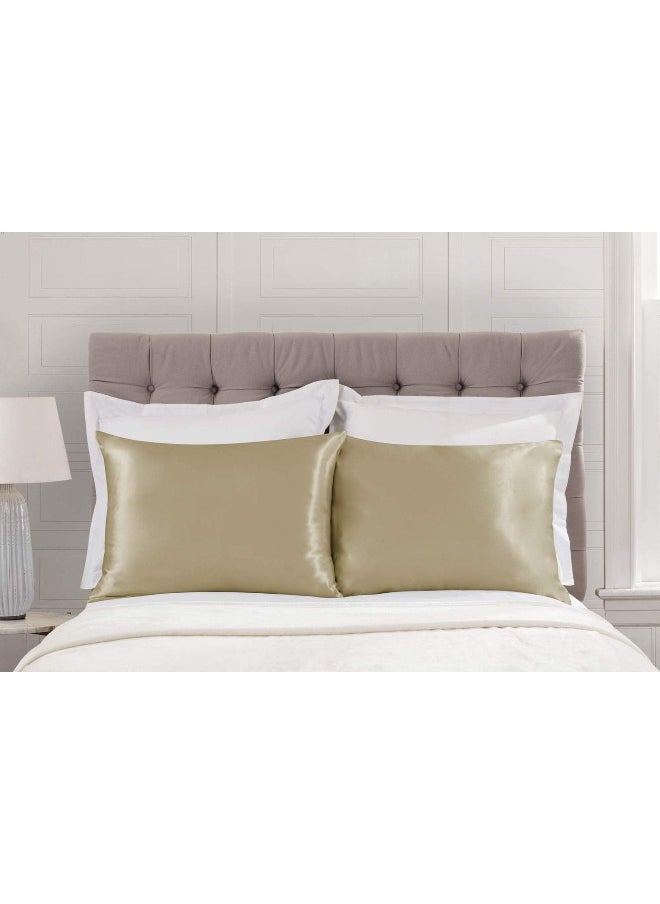 ShopBedding Luxury Satin Pillowcase for Hair – Queen Satin Pillowcase with Zipper, Champagne (Pillowcase Set of 2) – Blissford