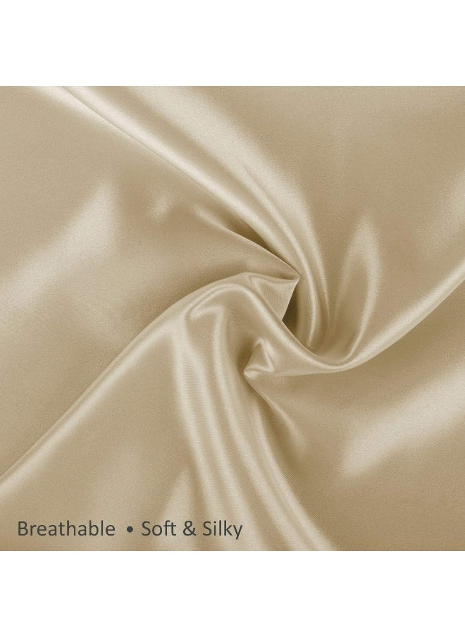 ShopBedding Luxury Satin Pillowcase for Hair – Queen Satin Pillowcase with Zipper, Champagne (Pillowcase Set of 2) – Blissford