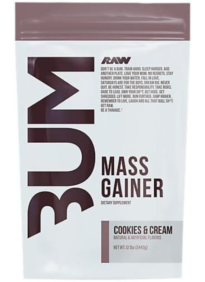Raw CBUM Series Mass Gainer Protein Powder - Cookies and Cream (12 lbs./20 Servings)