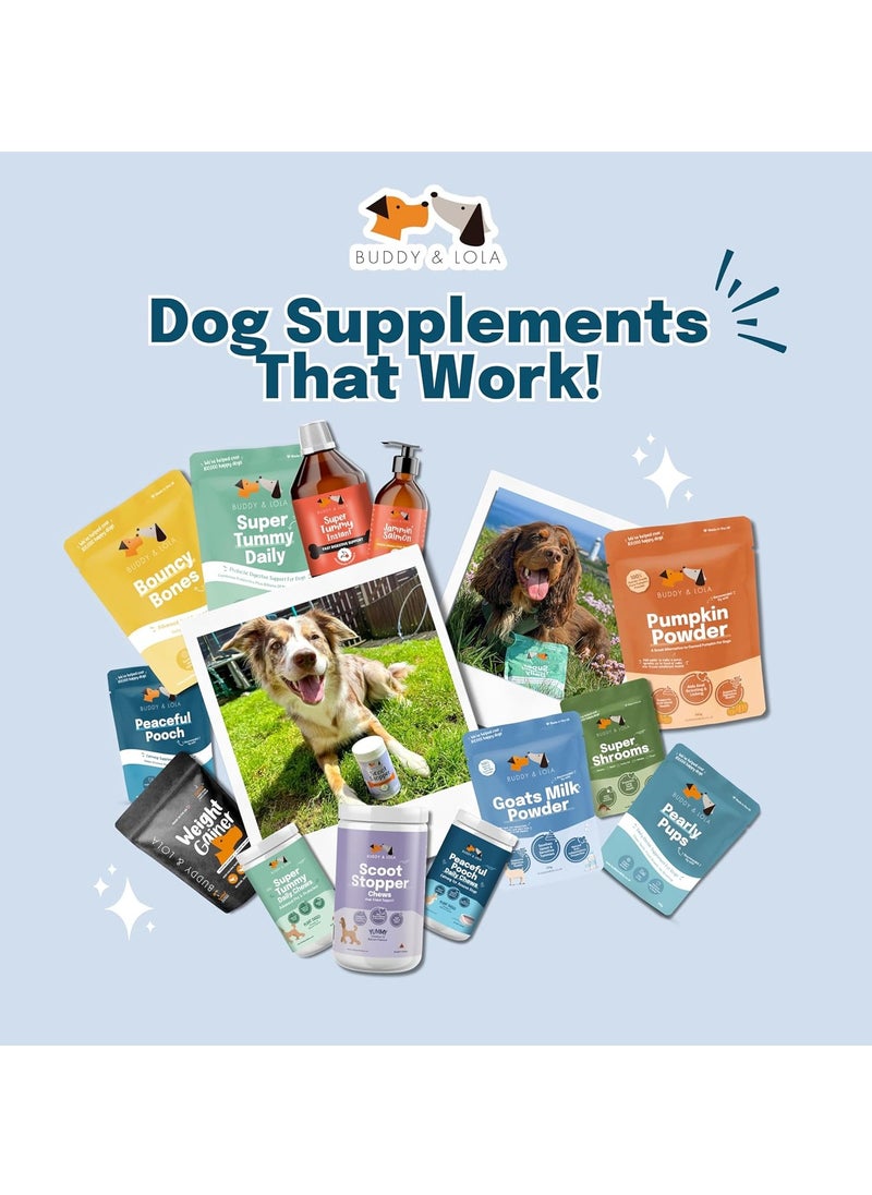 Pearly Pups Plaque Off Dog Teeth Cleaning Products and Dog Breath Freshener Daily Plaque Remover Without A Dog Toothbrush Or Dog Toothpaste Dental Dog Breath Freshener 120g