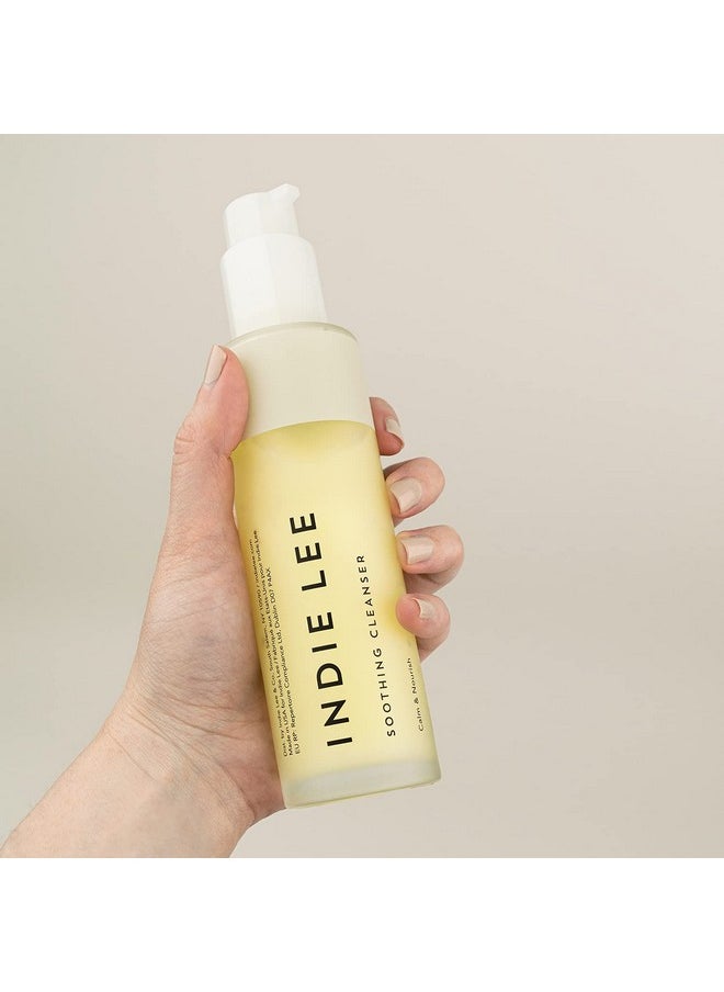 Indie Lee Soothing Facial Cleanser - Moisturizing Face Wash + Makeup Remover for Sensitive Skin - Plump, Hydrate + Calm Redness with Rose Damascena + Chamomile Oil for Skin (125ml)