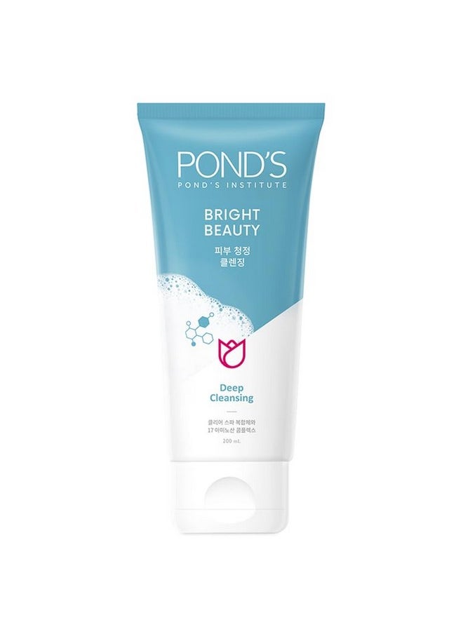 Pond's Bright Beauty Foam Cleanser (Spa) | Gentle Face Wash for Women | Deep Cleansing Formula | Moisturizing & Pure | 17 Amino Acid Complex