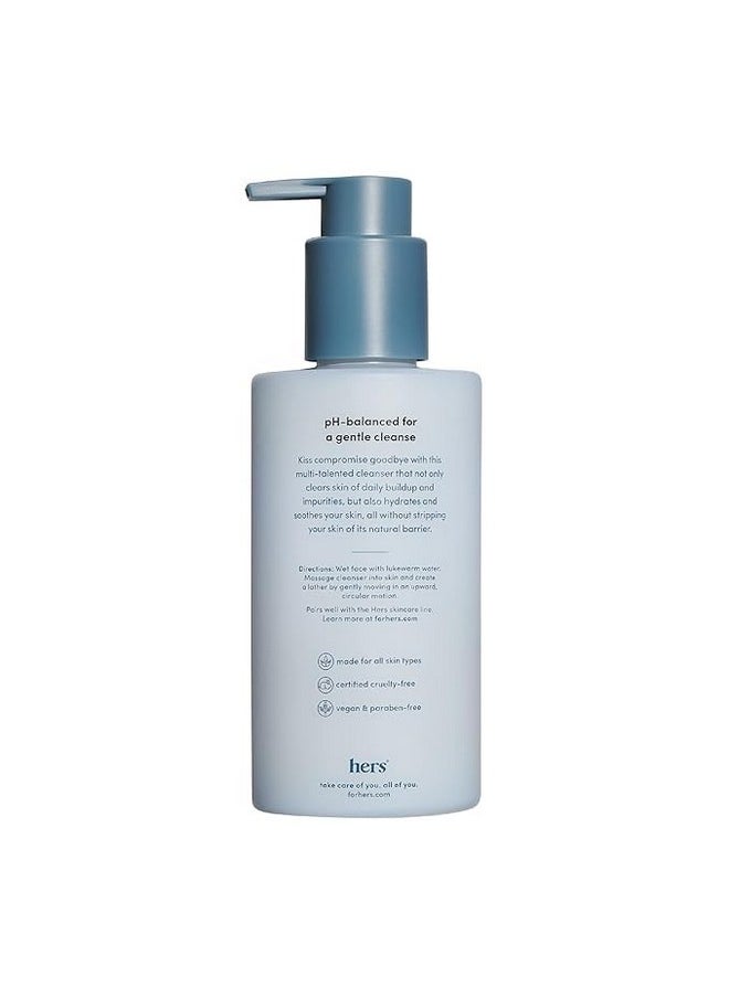 hers Clear Waters Hydrating Cleanser, 2 Pack - Skin Barrier-Protecting, Low-Foaming Facial Cleanser with Squalane, Hyaluronic Acid & Green Tea - Hydrating Face Wash for All Skin Types - 2 x 6.8 fl oz