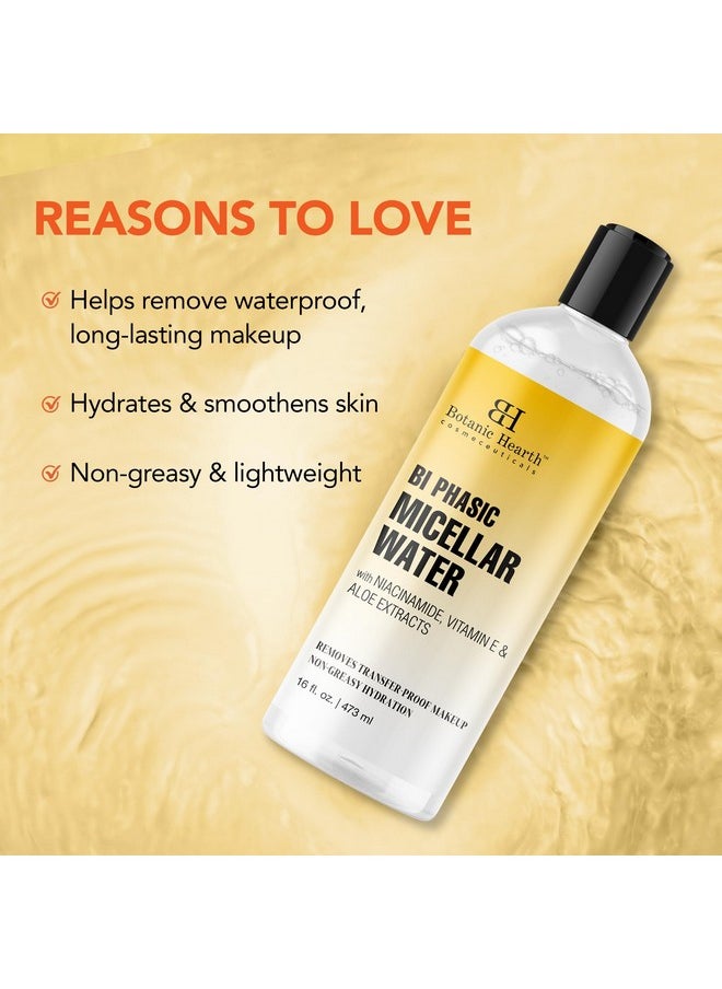 Botanic Hearth Bi-Phasic Micellar Water 16 fl oz - Gently Cleanses, Makeup Remover with Dual-Phase Formula, Suitable for All Skin Types