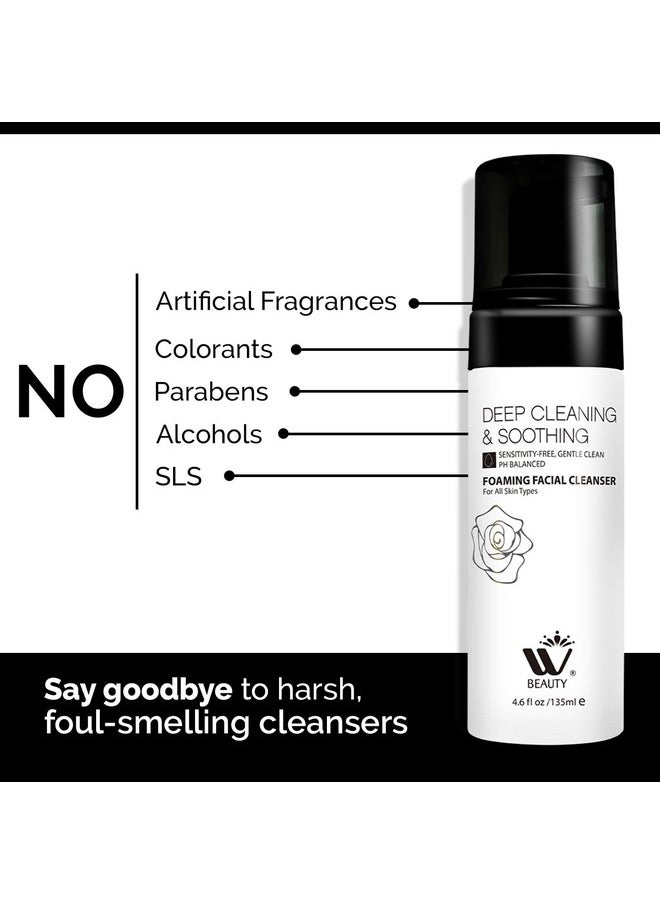 WBM Foaming Facial Cleanser | Makeup Remover and Daily Face Wash for All Skin | 4.2 Fluid Ounce