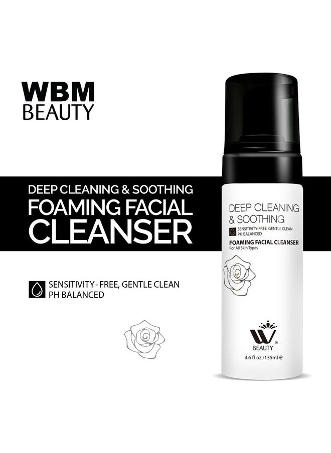WBM Foaming Facial Cleanser | Makeup Remover and Daily Face Wash for All Skin | 4.2 Fluid Ounce