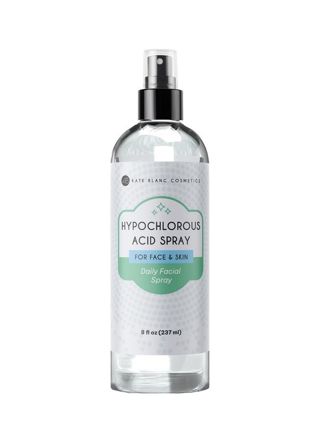 Kate Blanc Cosmetics Hypochlorous Acid Spray for Face and Skin. Gentle Facial Cleanser for Acne and Body with .02% HOCl (8oz)