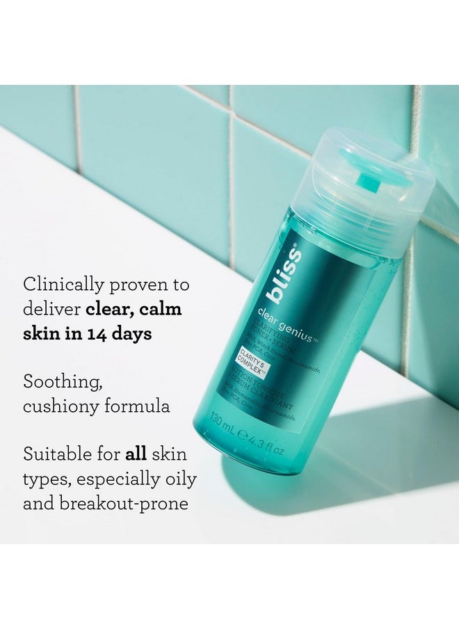 Bliss Fab Foaming Cleanser & Clear Genius Toner + Serum | Pore Purifying Duo for Clear Skin | 2 Step Skincare Routine | Clean, Vegan, Cruelty-Free
