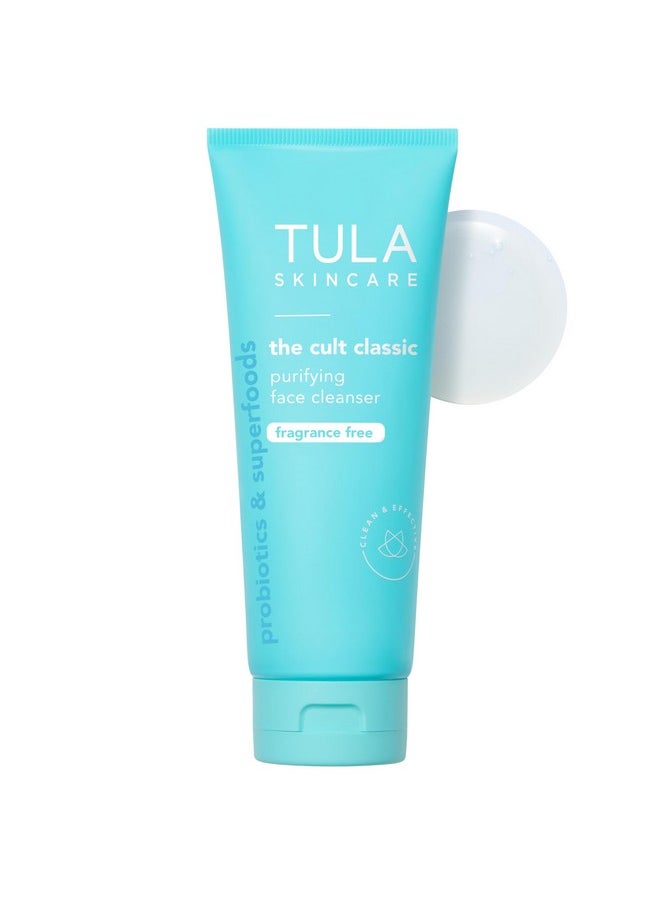 TULA Skin Care Cult Classic Purifying Face Cleanser Fragrance Free - Supersize, Gentle and Effective Face Wash, Makeup Remover, Nourishing and Hydrating, contains Turmeric and Blueberry, 6.7 Fl Oz.