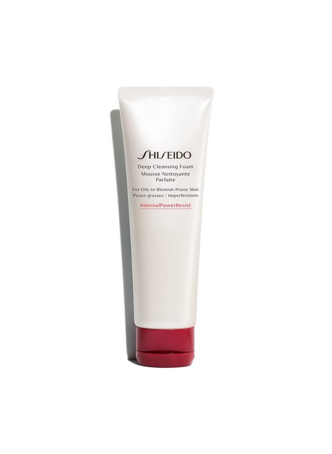 Shiseido Deep Cleansing Foam - 125 mL - Deeply Cleanses & Removes Impurities for a Fresh, Smooth Finish - For Oily to Blemish-Prone Skin