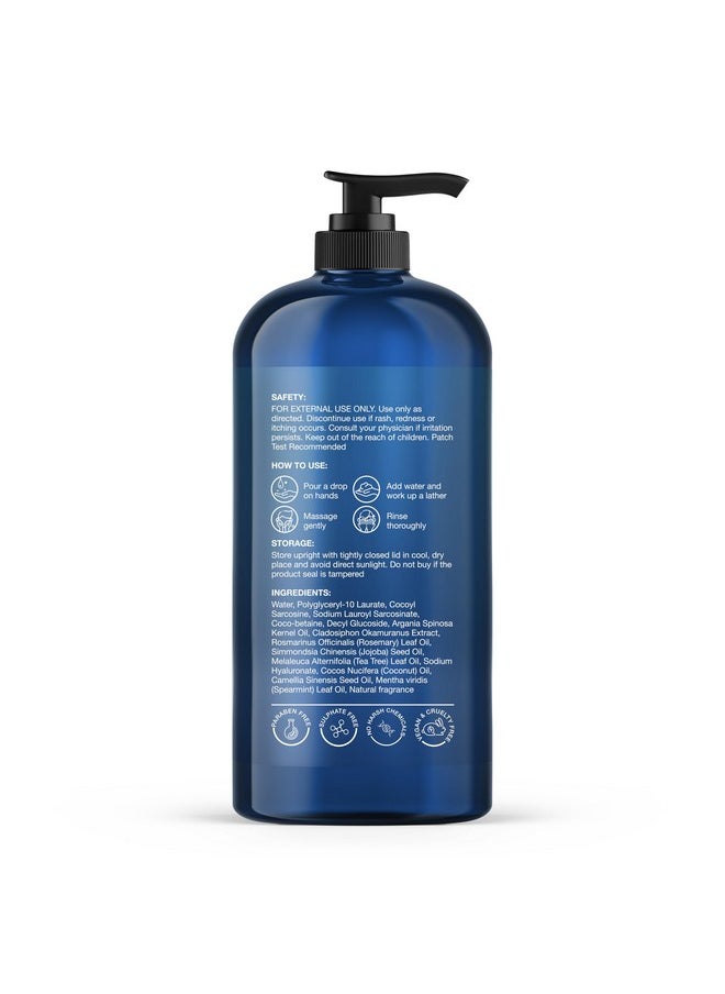 Botanic Hearth Tea Tree Face Wash with Mint - Acne Fighting, Premium, Hydrating Liquid Face Soap with Pure Tea Tree Oil - for Women and Men, Paraben Free, Fights Acne - 16 fl oz