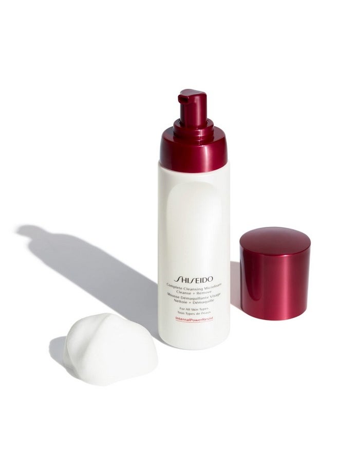 Shiseido Complete Cleansing Microfoam - 180 mL - Light, Oil-Free Foaming Cleanser for Smooth, Hydrated Skin - Softens & Removes Impurities