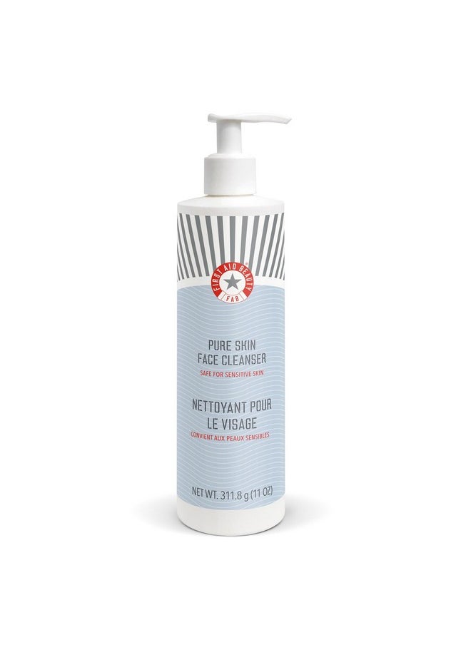 First Aid Beauty - Pure Skin Face Cleanser, Effectively Removes Makeup, Dirt, and Impurities, Gentle Cleanser Leaves Skin Soft & Supple, Safe for Sensitive Skin, Fragrance Free, 11 oz