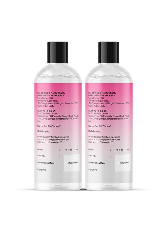 Botanic Hearth Micellar Water - Gently Cleanses, Makeup Remover with Dual-Phase Formula, Pack of 2 (16 fl oz Each) - Suitable for All Skin Types