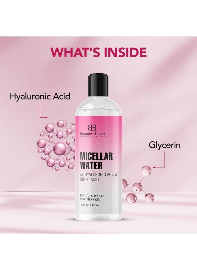 Botanic Hearth Micellar Water - Gently Cleanses, Makeup Remover with Dual-Phase Formula, Pack of 2 (16 fl oz Each) - Suitable for All Skin Types