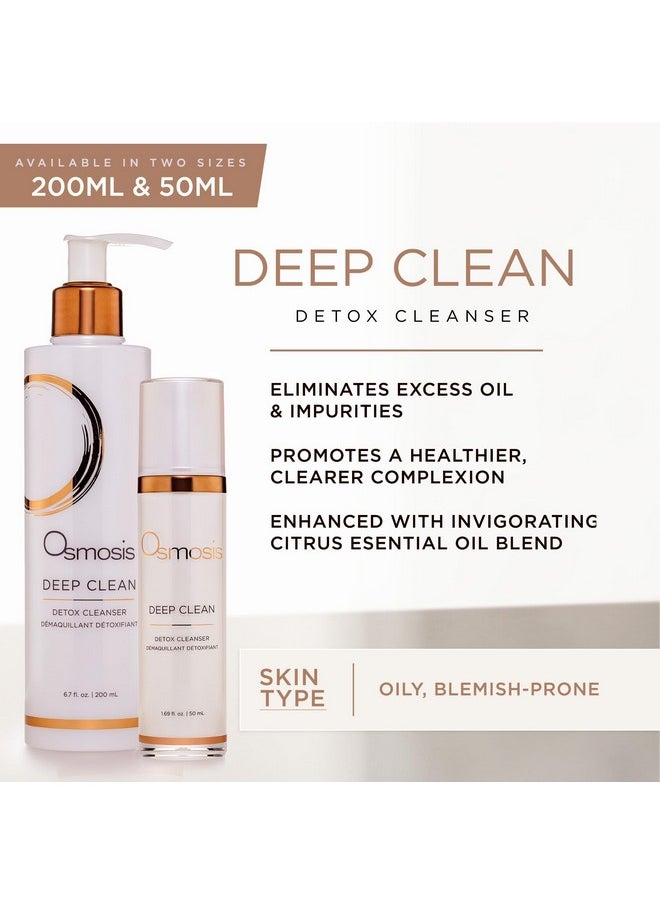 OSMOSIS DEEP CLEAN Detox Facial Cleanser, Face Wash with Coconut Oil for Oily, Blemish-Prone Skin, Gently Removes Impurities, 1.69 Fl Oz