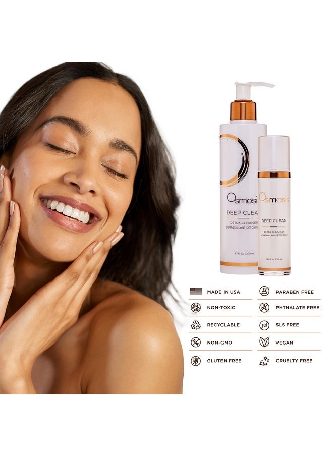 OSMOSIS DEEP CLEAN Detox Facial Cleanser, Face Wash with Coconut Oil for Oily, Blemish-Prone Skin, Gently Removes Impurities, 1.69 Fl Oz