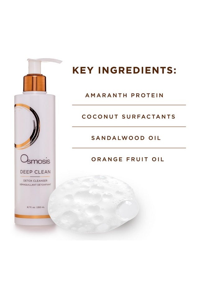 OSMOSIS DEEP CLEAN Detox Facial Cleanser, Face Wash with Coconut Oil for Oily, Blemish-Prone Skin, Gently Removes Impurities, 1.69 Fl Oz