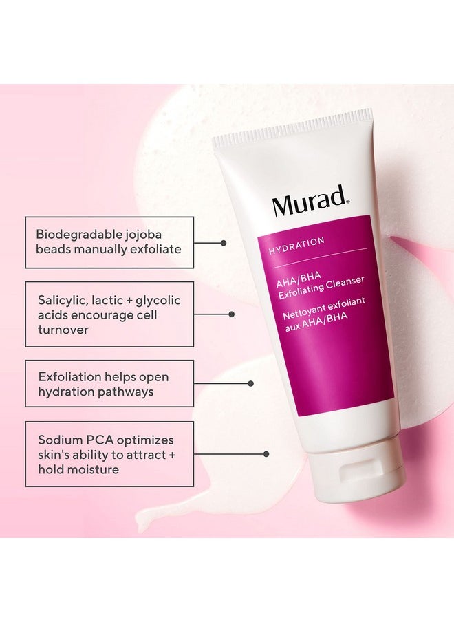 Murad AHA/BHA Exfoliating Cleanser - Hydration Exfoliating & Moisturizing Salicylic, Lactic and Glycolic Acid Face Wash - Creamy Skin Smoothing Treatment Backed by Science, 5 Fl Oz