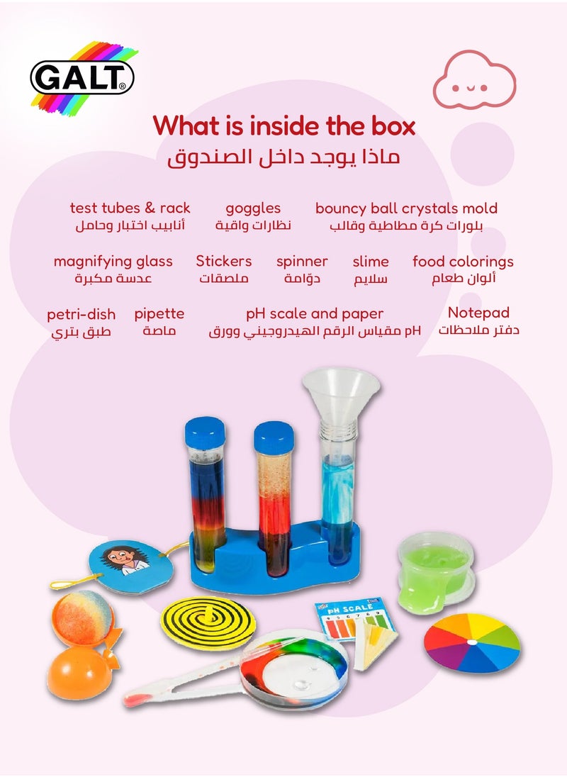 STEM Science Lab Kit | 20 Fun Experiments | Create Lava, Bouncy Balls, Ghosts | Explore, Discover & Learn | Includes Test Tubes, Goggles, pH Scale, Crystals, and More | 7x30.8x22 cm