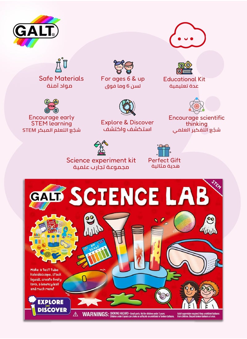 STEM Science Lab Kit | 20 Fun Experiments | Create Lava, Bouncy Balls, Ghosts | Explore, Discover & Learn | Includes Test Tubes, Goggles, pH Scale, Crystals, and More | 7x30.8x22 cm