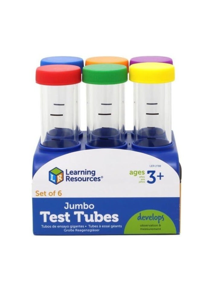 Primary Science Jumbo Test Tubes with Stand Set of 6 Tubes Ages 3+Multi-color 1 Pack