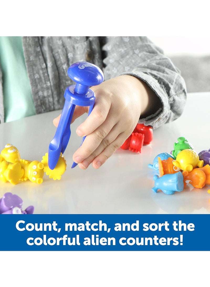 Grab & sort Fine Motor Alien Counters,Toys for Kids, 37 pcs