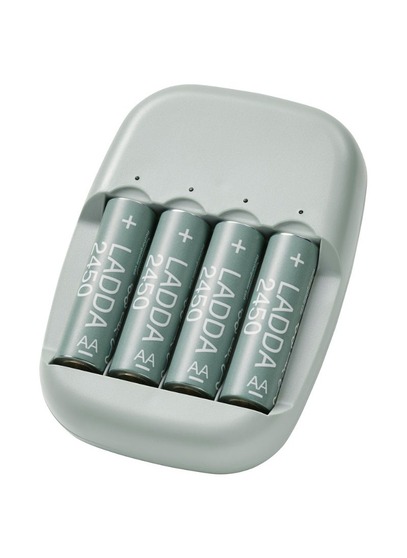 Battery Charger with 4 Rechargeable Batteries – STENKOL/LADDA 2450 mAh